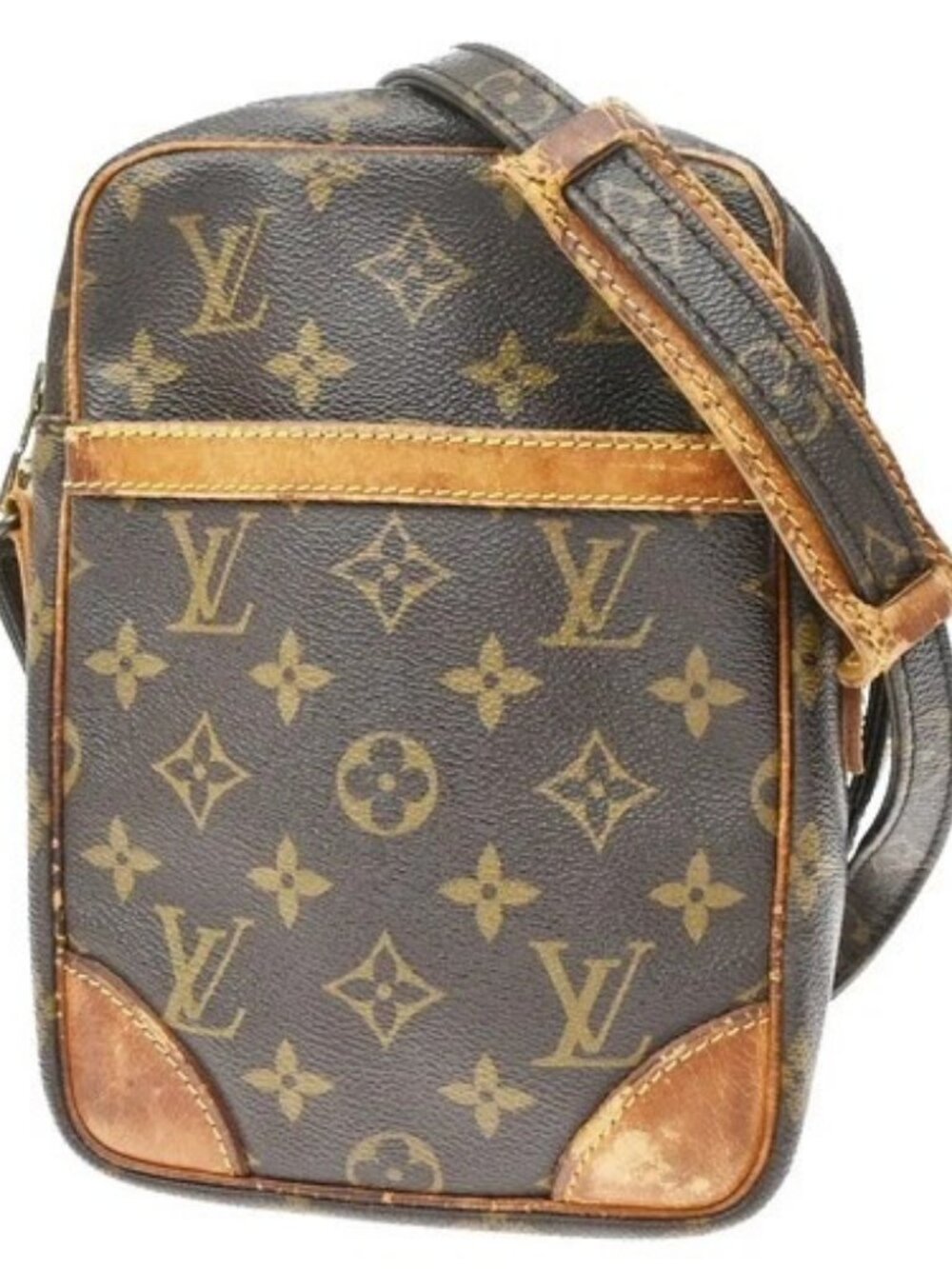 LOUIS VUITTON Danube Shoulder Bag Monogram Leather Brown France M45266 66CB126